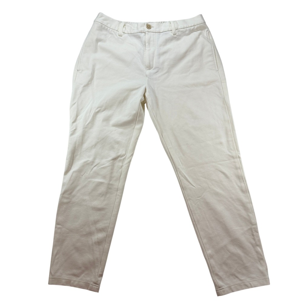 Tommy Hilfiger Womens Cream Straight Leg Ponte Knit Pull On Pants Size M